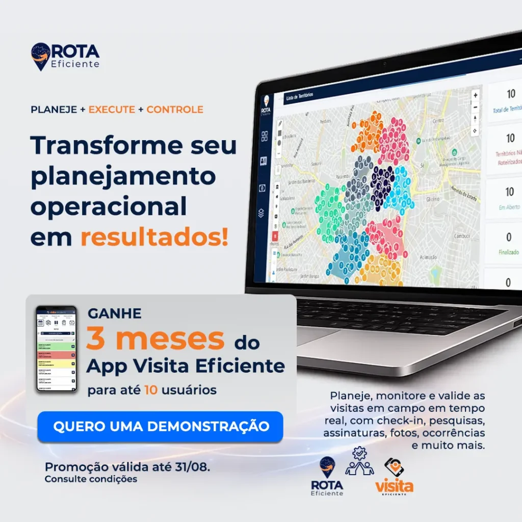 Condição especial Rota Eficiente para roteirizador x planilha - 3 meses grátis
